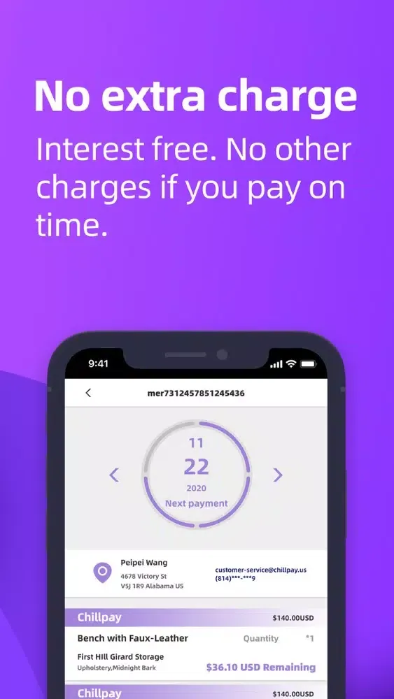 Captures d'écran de Chillpay - Buy now. Pay later.
