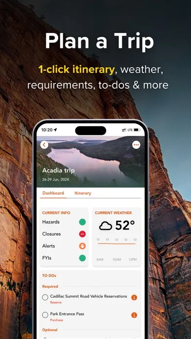 Capturas de tela do Chimani: National Parks Guide