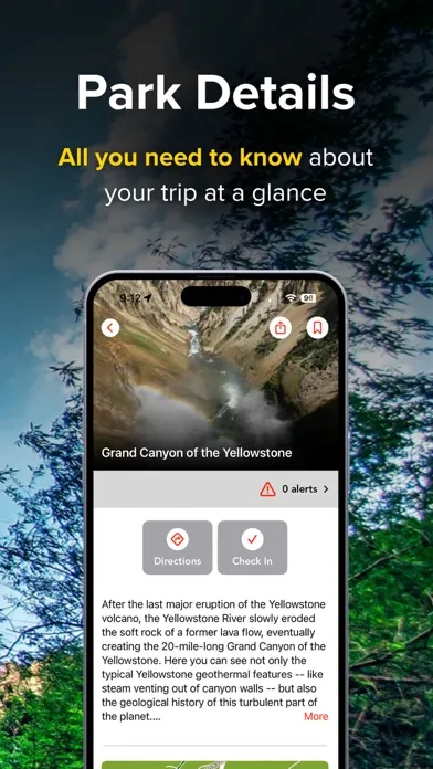 Capturas de tela do Chimani: National Parks Guide