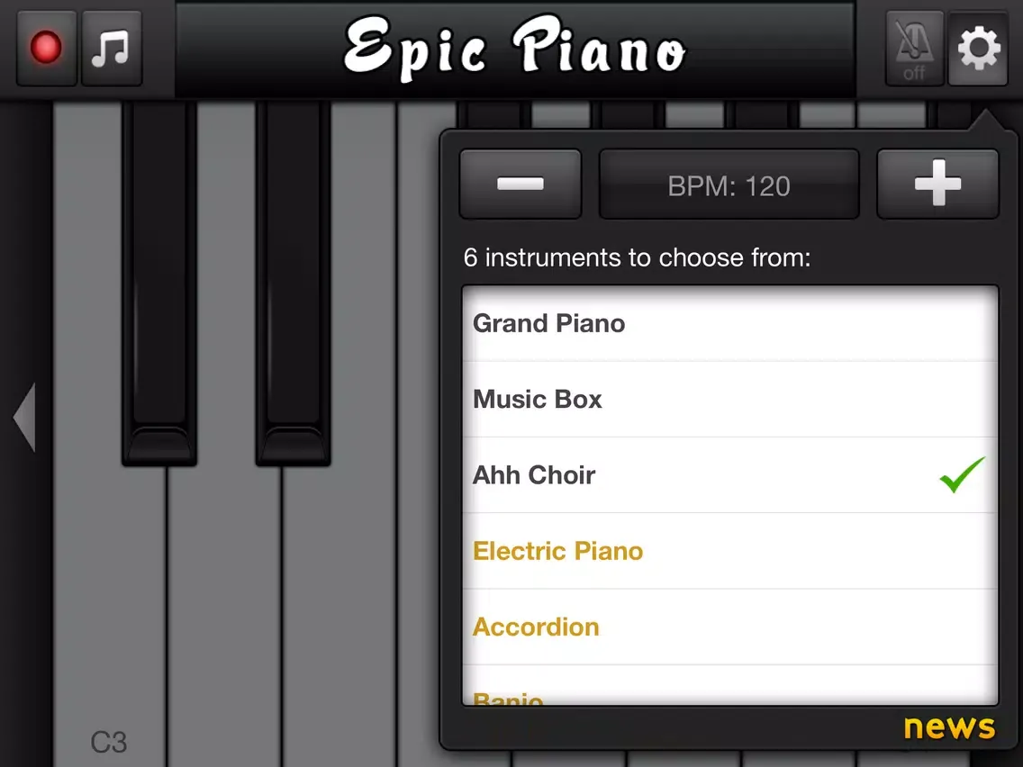 Epic Piano iPad  Screenshots