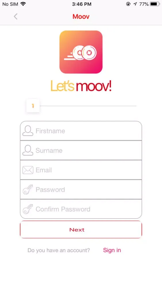 Tangkapan layar Moov Rider