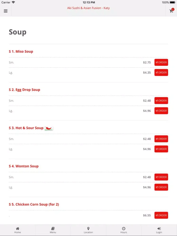 Aki Sushi & Asian Fusion Katy iPad 应用截图
