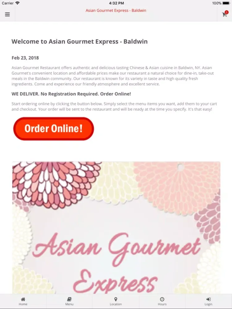 Asian Gourmet Express Baldwin iPad 应用截图