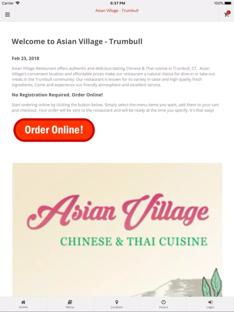 Скриншоты Asian Village Trumbull iPad 
