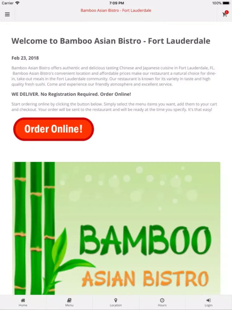 Bamboo Asian Ft Lauderdale iPad  Screenshots