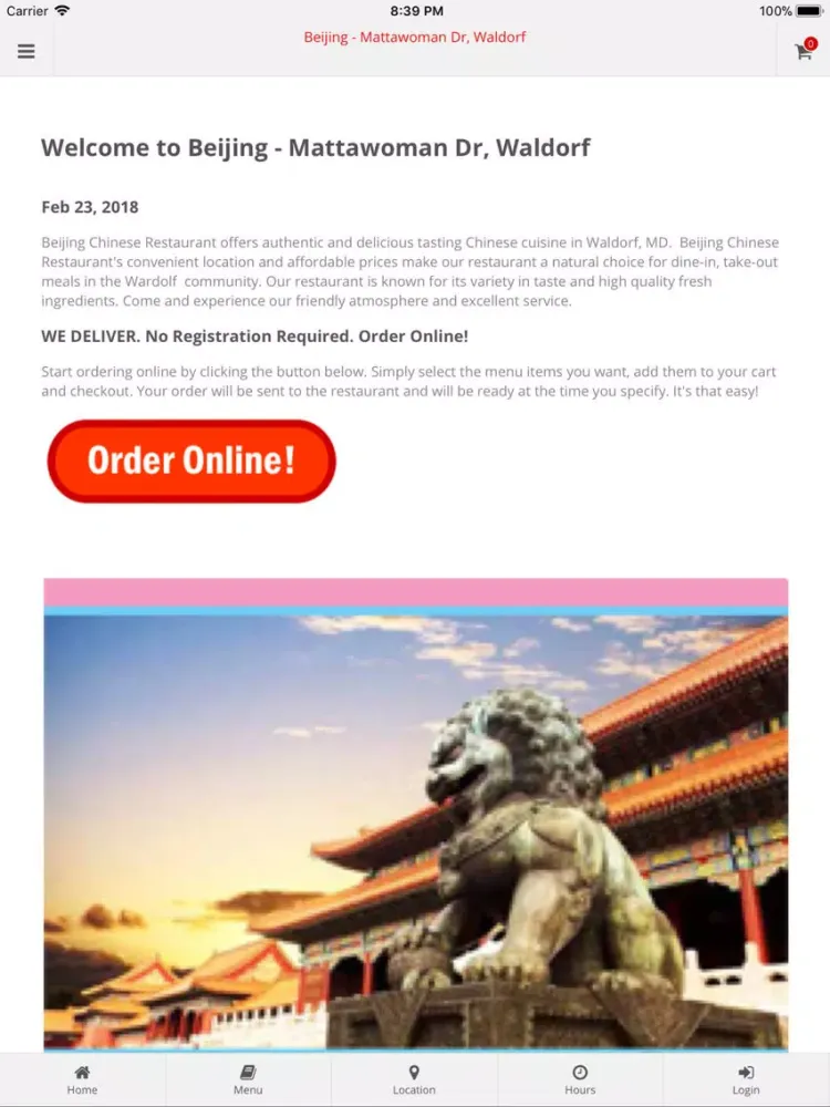 Beijing Restaurant Waldorf iPad 應用截圖