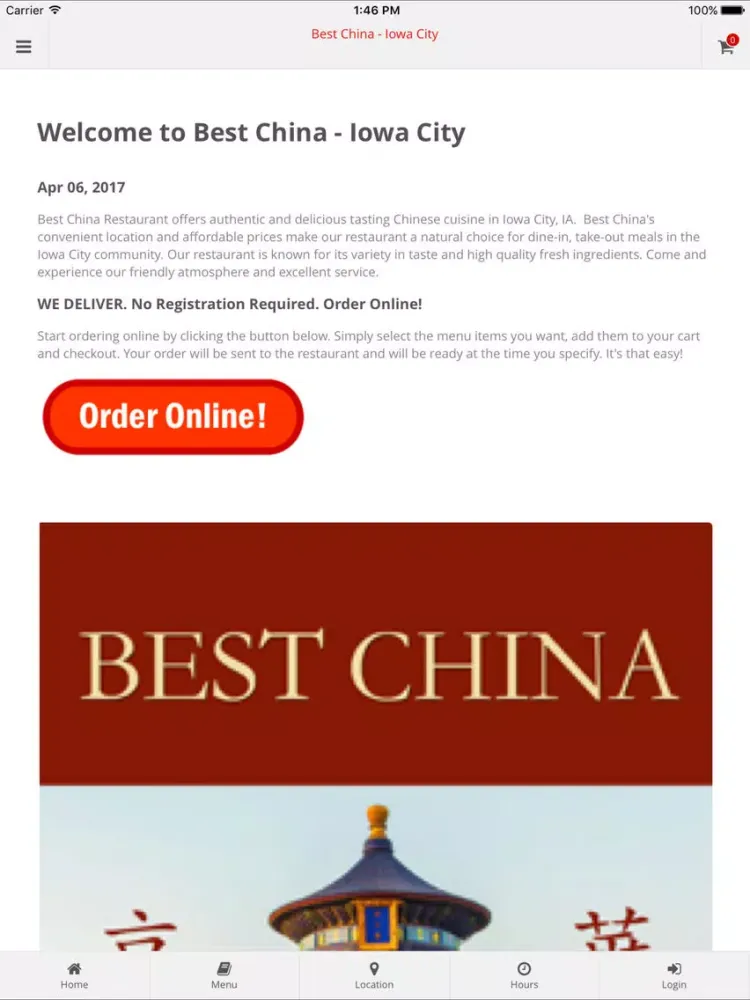 Zrzuty ekranu Best China Iowa City iPad 
