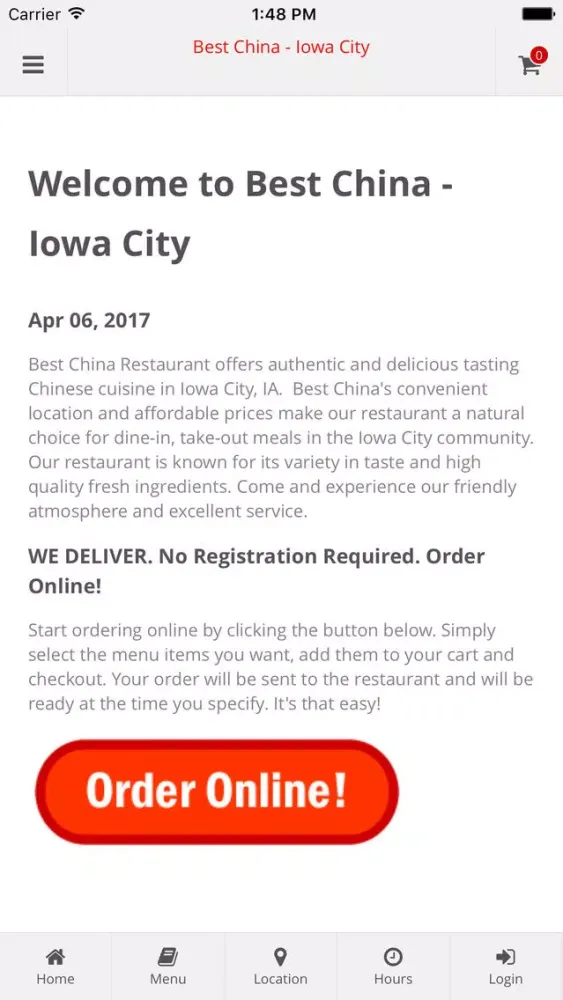 Zrzuty ekranu Best China Iowa City