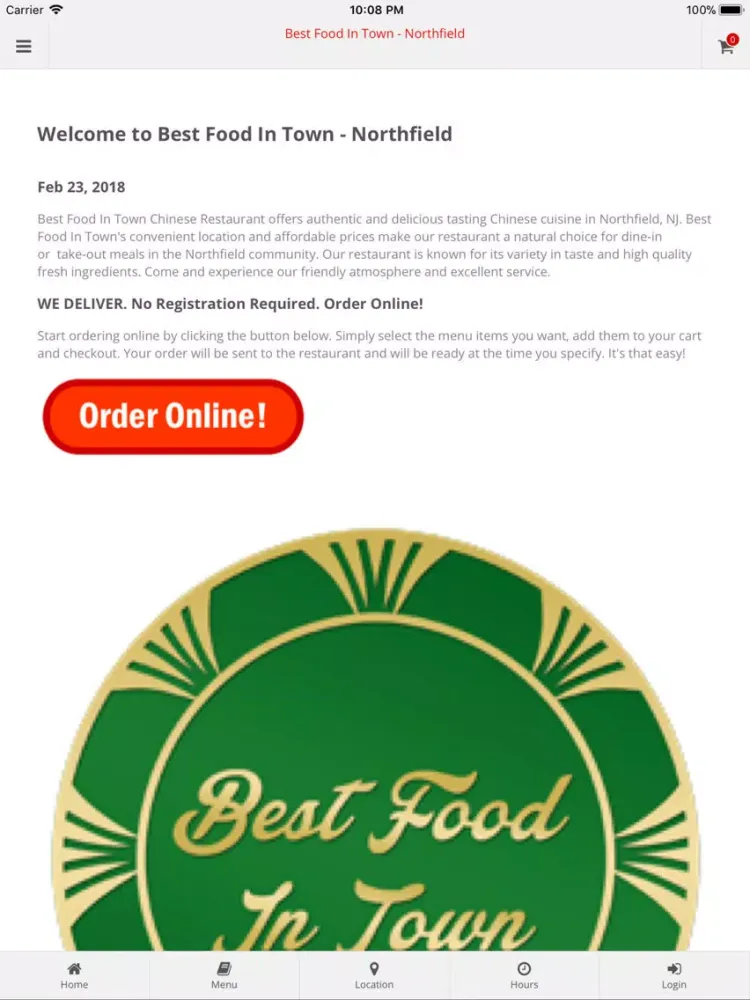 Best Food In Town Northfield iPad  Screenshots