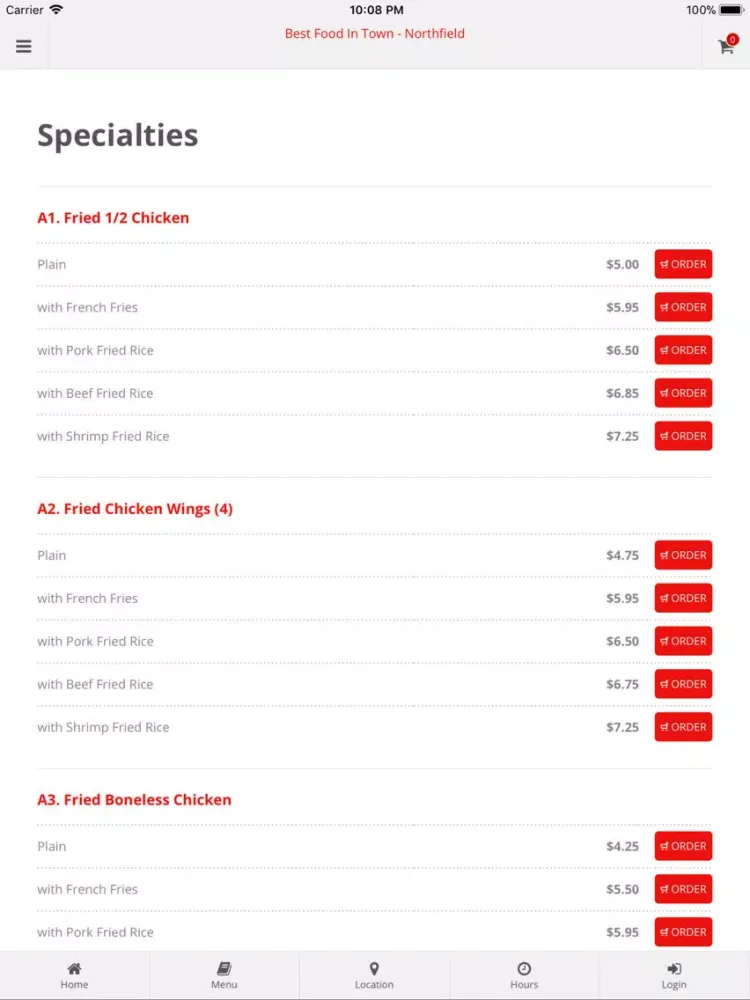 Best Food In Town Northfield iPad  Screenshots