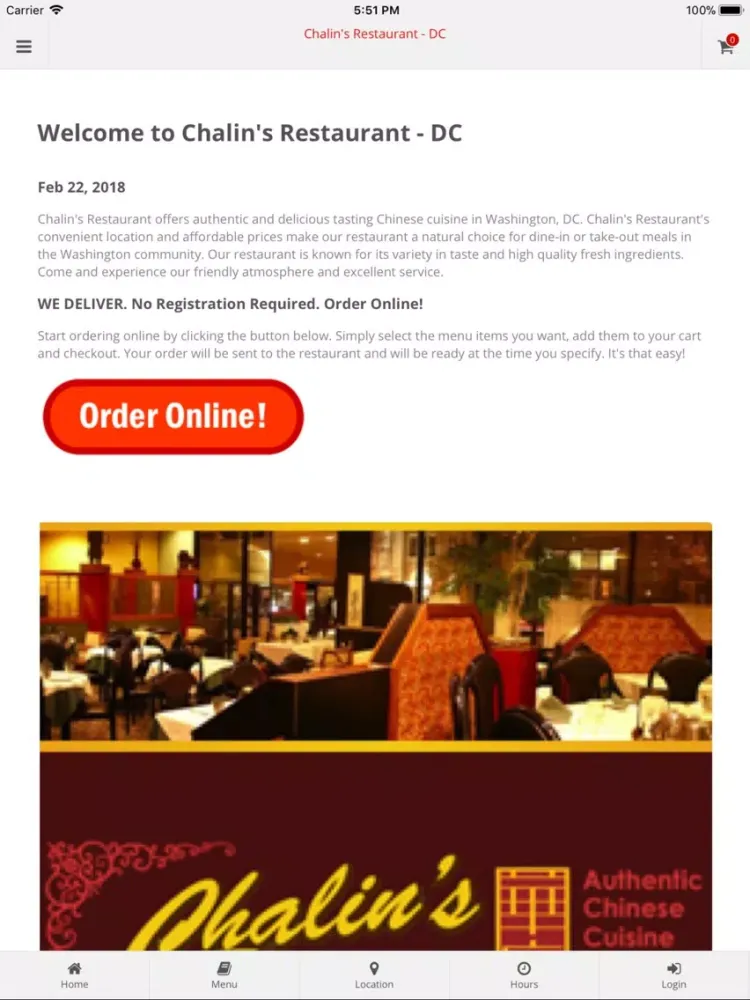 Capturas de pantalla de Chalin's Restaurant DC iPad 