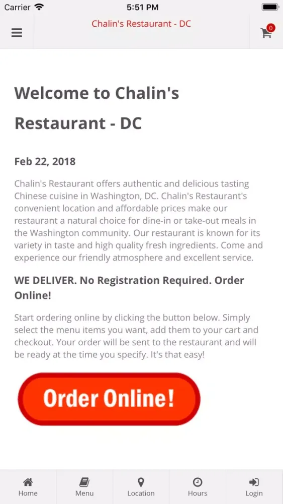 Capturas de pantalla de Chalin's Restaurant DC
