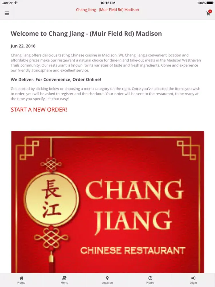 Chang Jiang - (Muir Field Rd) Madison Online Ordering iPad  Ekran Görüntüleri