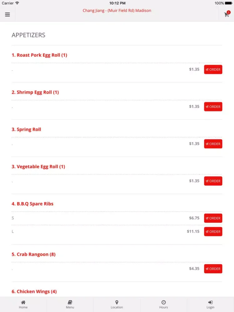 Chang Jiang - (Muir Field Rd) Madison Online Ordering iPad  Ekran Görüntüleri