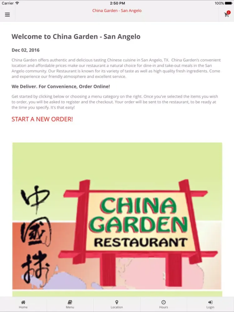 Captures d'écran de China Garden - San Angelo Online Ordering iPad 