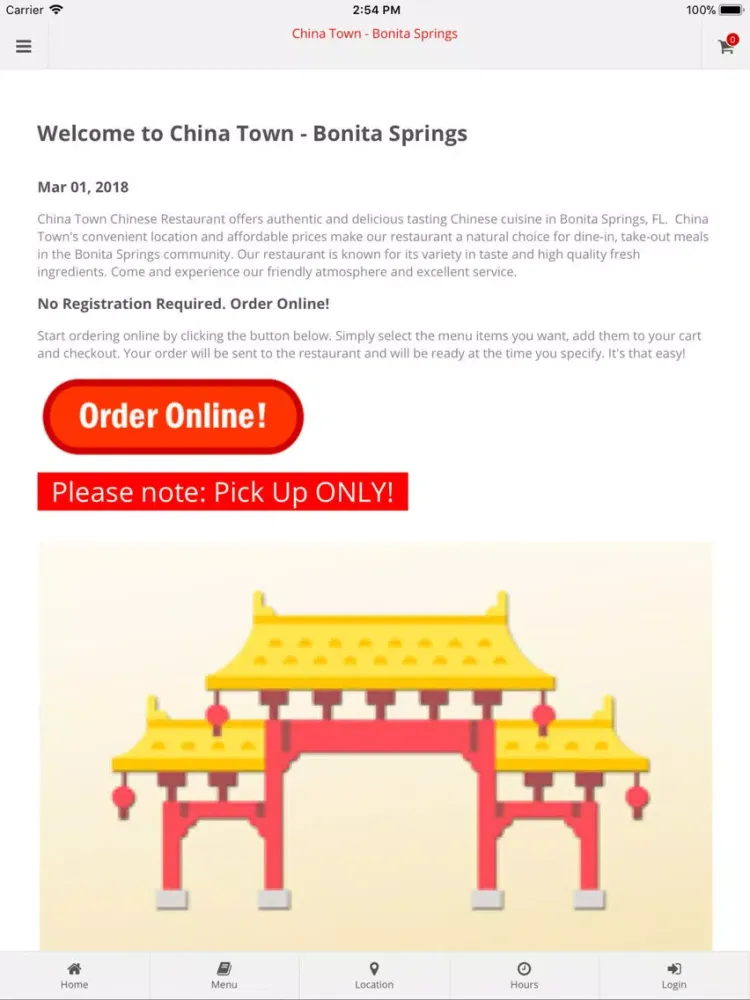 Tangkapan skrin China Town Bonita Springs iPad 