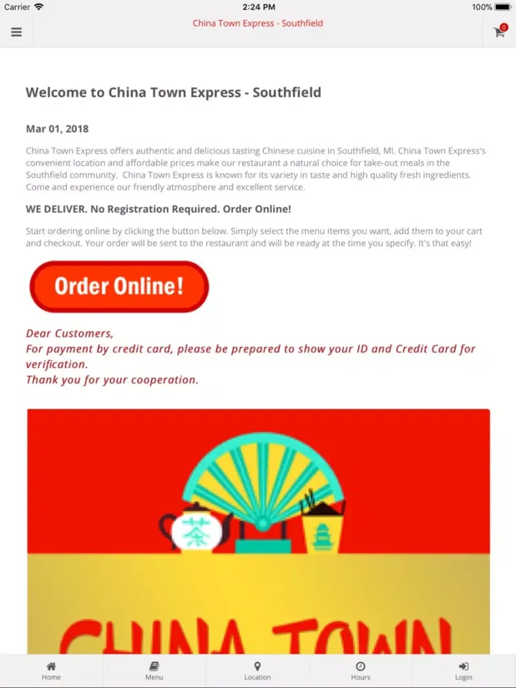Captures d'écran de China Town Express Southfield iPad 