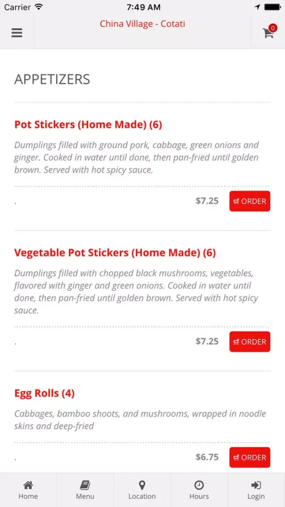 Captures d'écran de China Village - Cotati Online Ordering