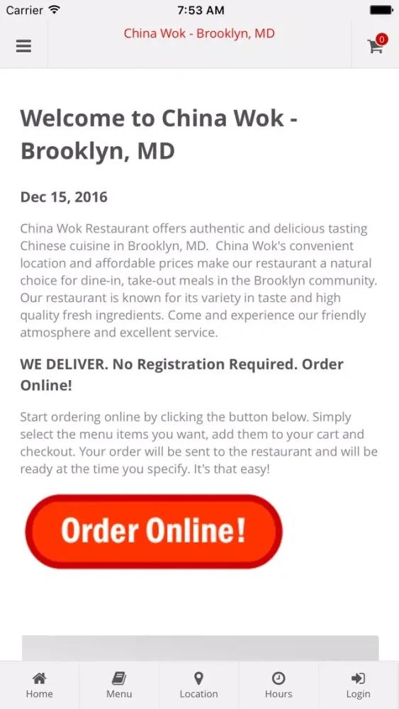 China Wok - Brooklyn, MD Ekran Görüntüleri