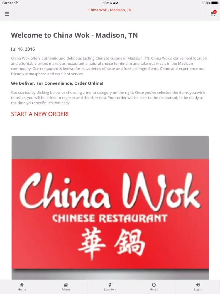 Скриншоты China Wok - Madison, TN Online Ordering iPad 