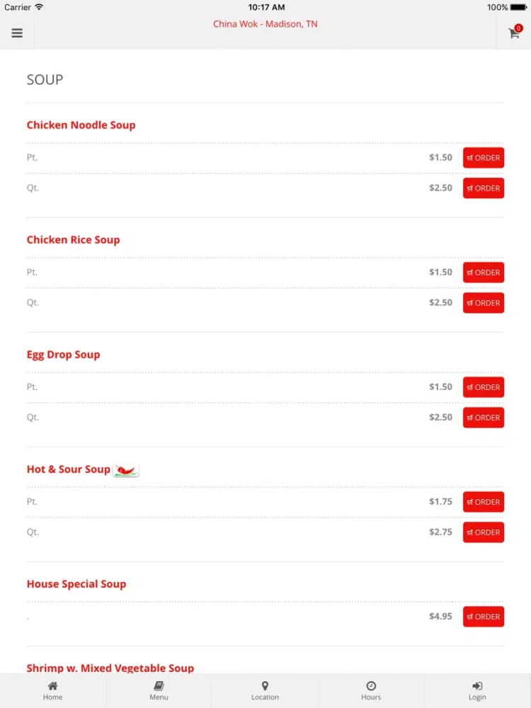 Скриншоты China Wok - Madison, TN Online Ordering iPad 