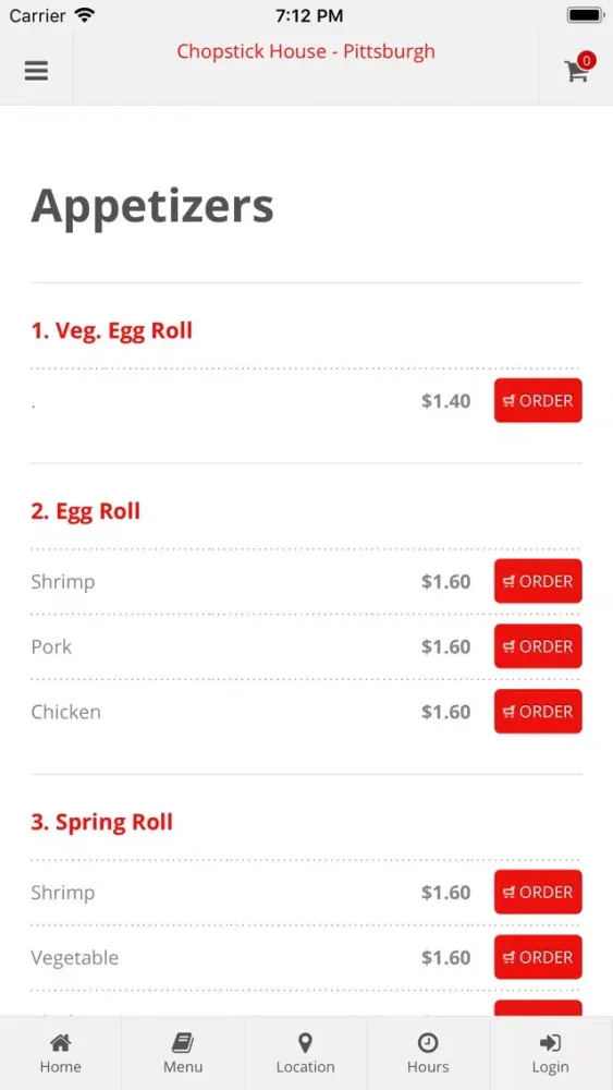 Capturas de tela do Chopstick House Pittsburgh