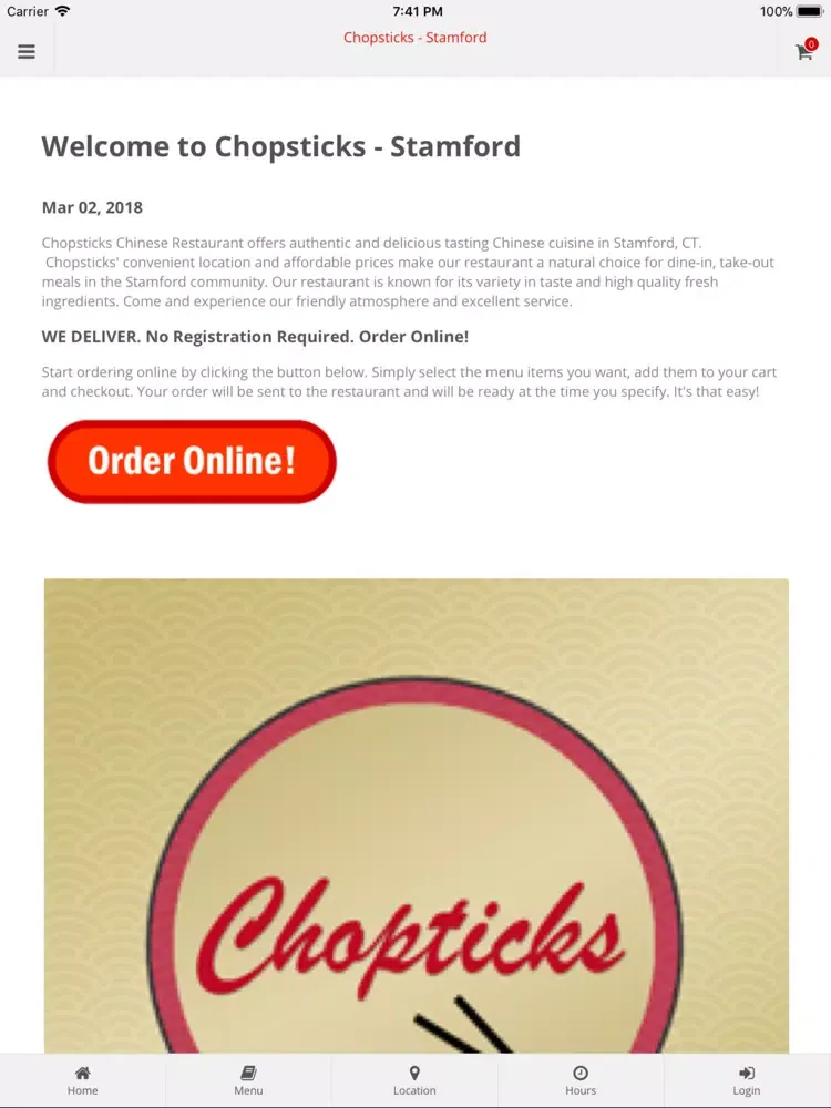 Chopsticks Stamford iPad  Screenshots