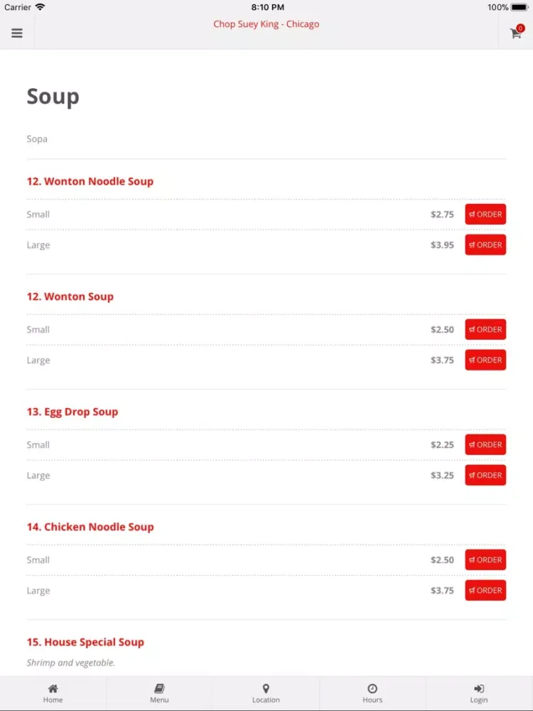 Capturas de pantalla de Chop Suey King Chicago iPad 