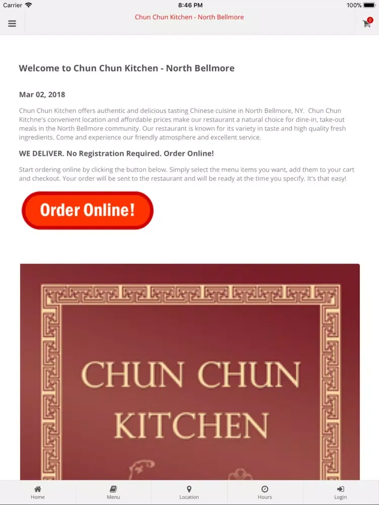 Chun Chun Kitchen N Bellmore iPad  Ekran Görüntüleri
