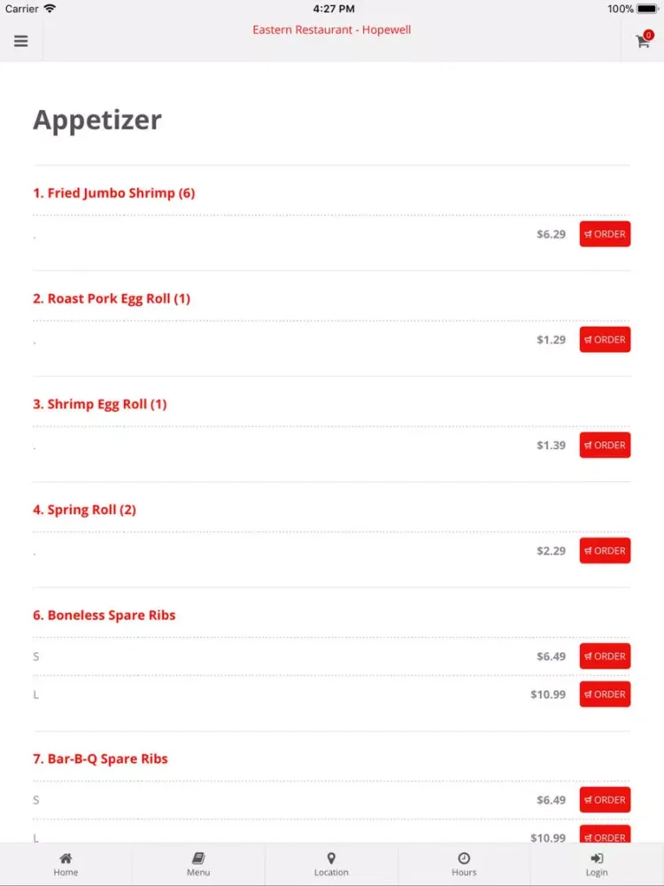 ภาพหน้าจอของ Eastern Restaurant Hopewell iPad 