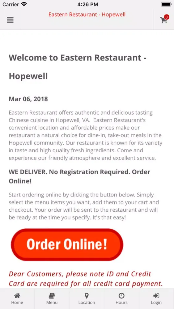 ภาพหน้าจอของ Eastern Restaurant Hopewell