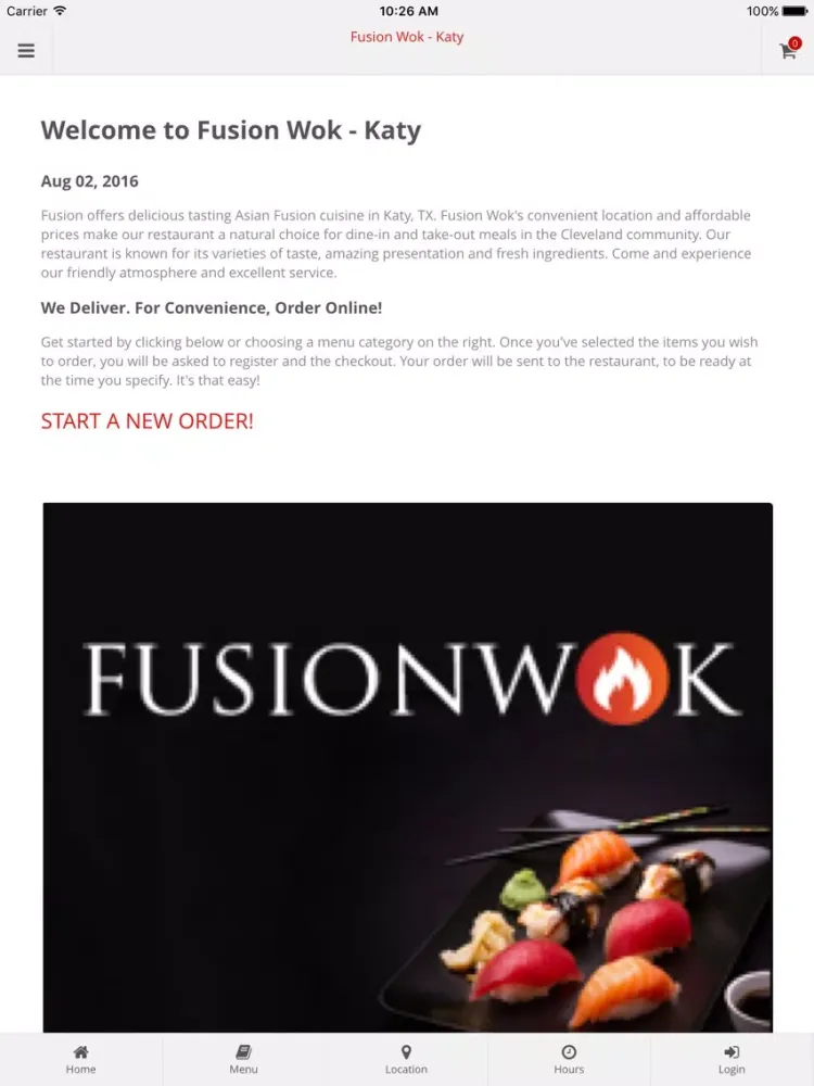 Fusion Wok - Katy Online Ordering iPad  Screenshots
