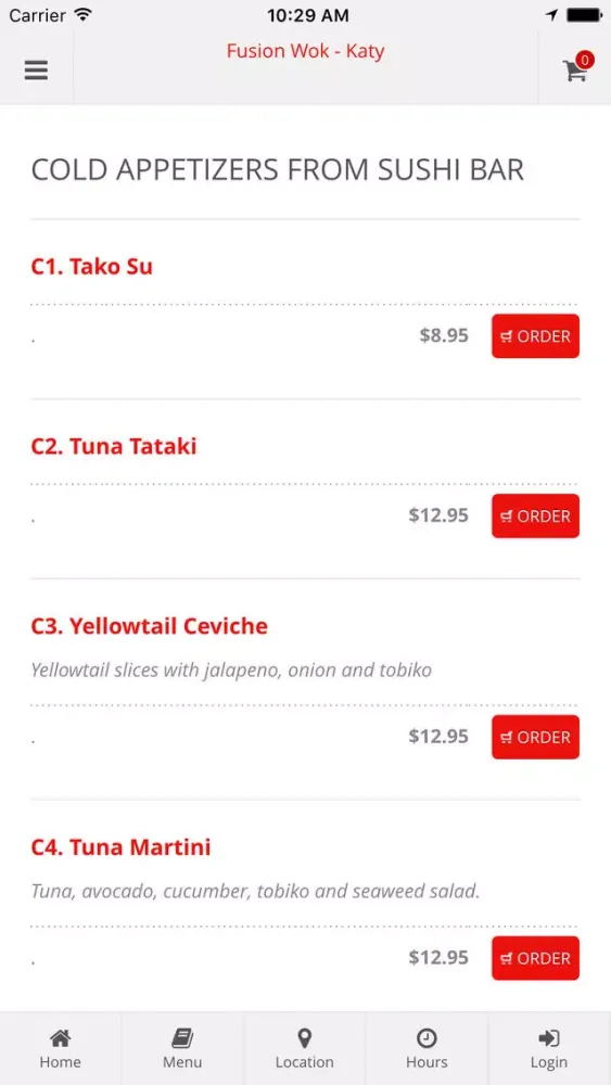 Fusion Wok - Katy Online Ordering Screenshots