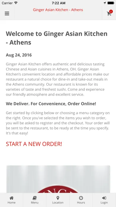 ภาพหน้าจอของ Ginger Asian Kitchen Athens Online Ordering