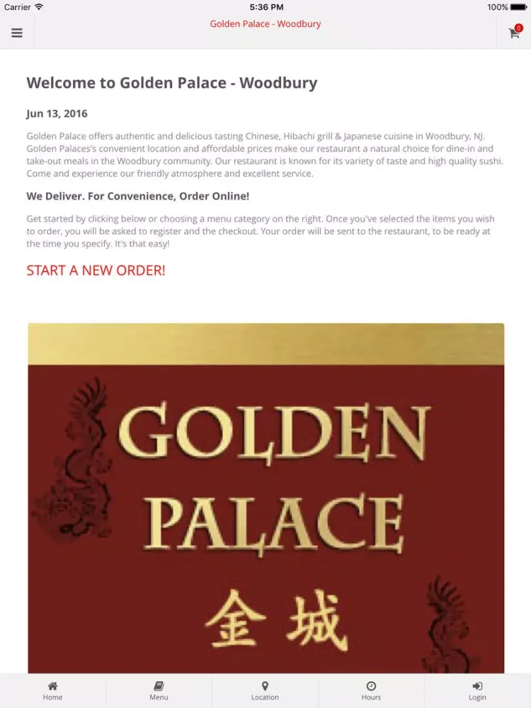 Golden Palace - Woodbury Online Ordering iPad 应用截图