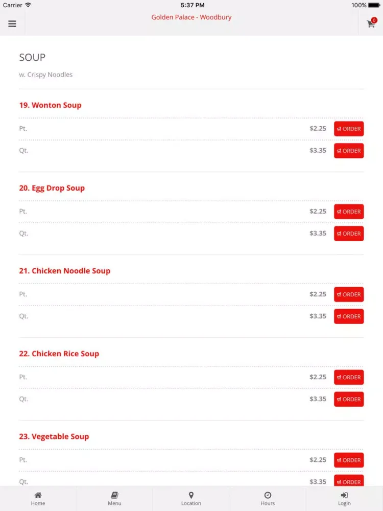 Golden Palace - Woodbury Online Ordering iPad 应用截图