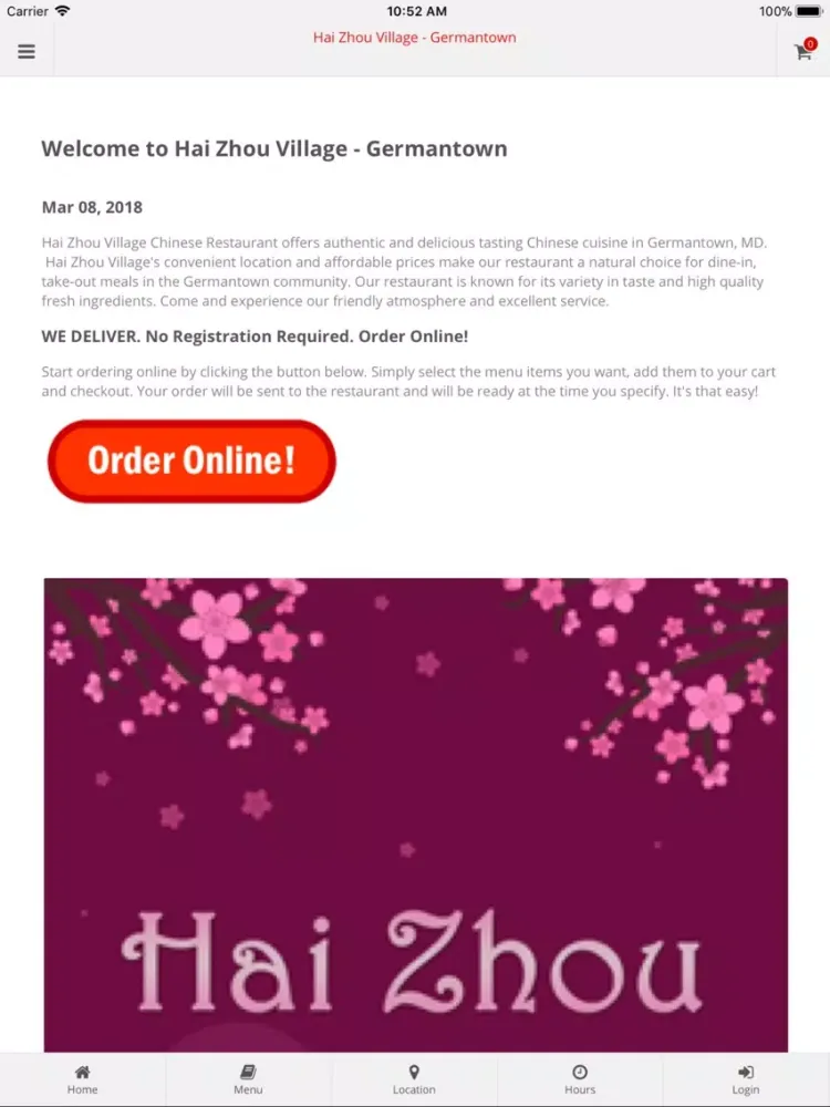 Zrzuty ekranu Hai Zhou Village Germantown iPad 