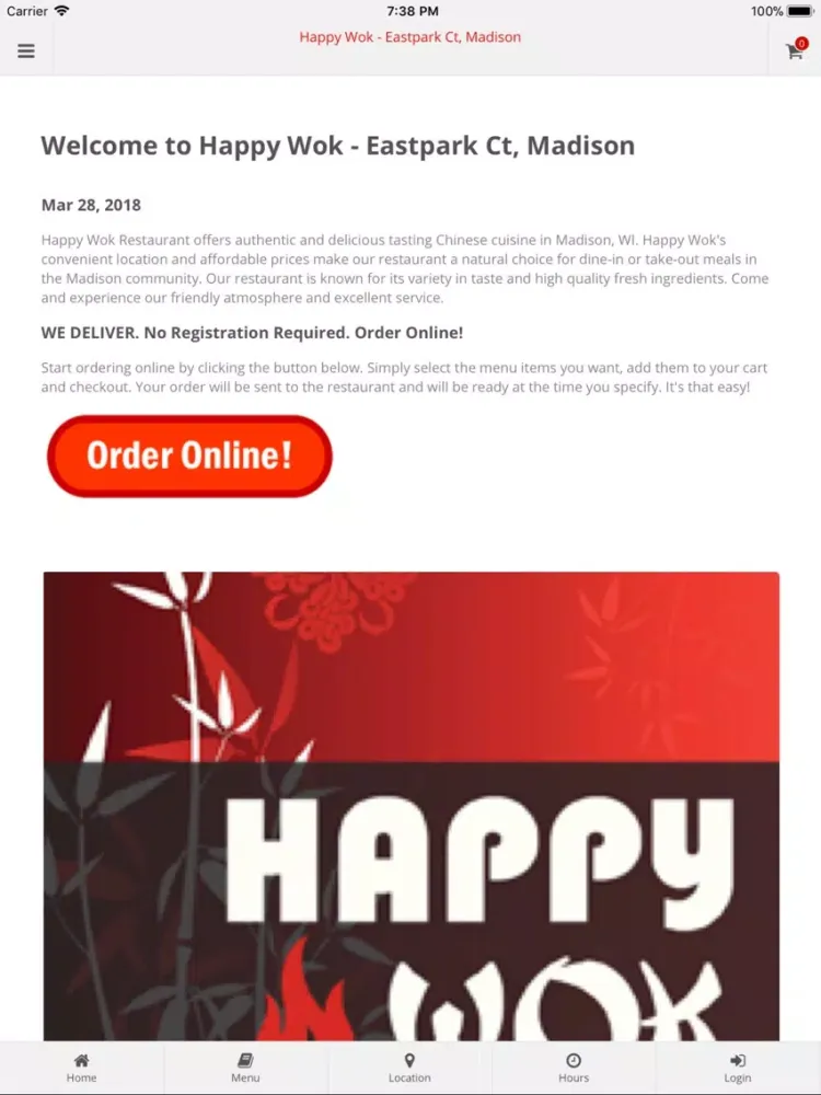 Zrzuty ekranu Happy Wok Madison iPad 