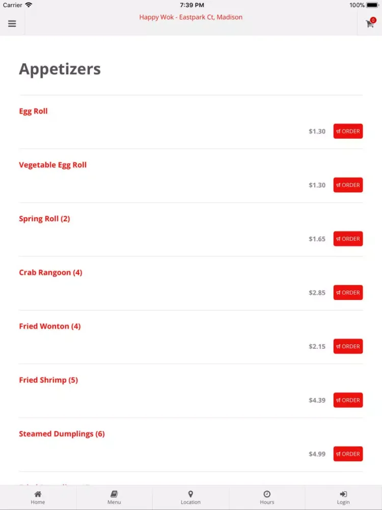 Zrzuty ekranu Happy Wok Madison iPad 