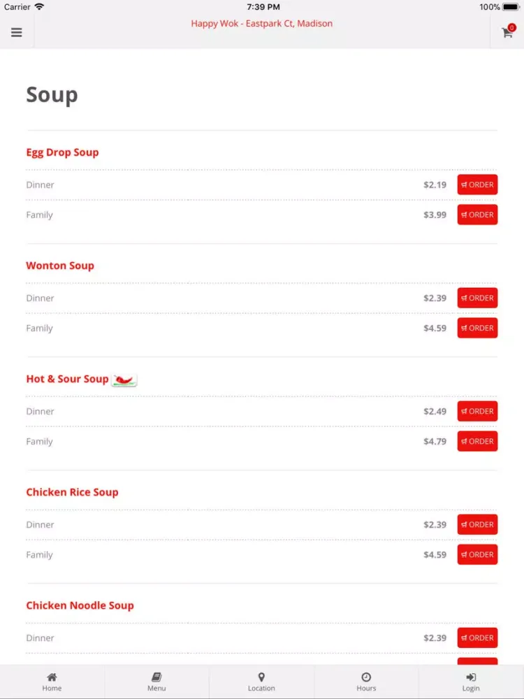 Zrzuty ekranu Happy Wok Madison iPad 