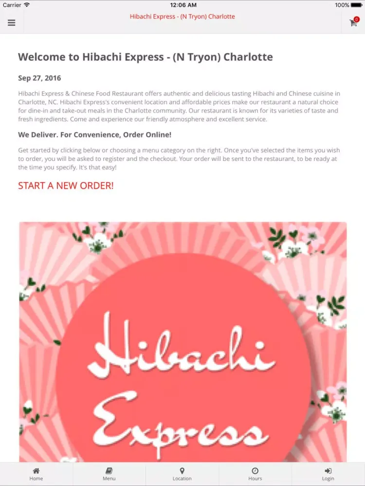 Hibachi Express Charlotte iPad 应用截图