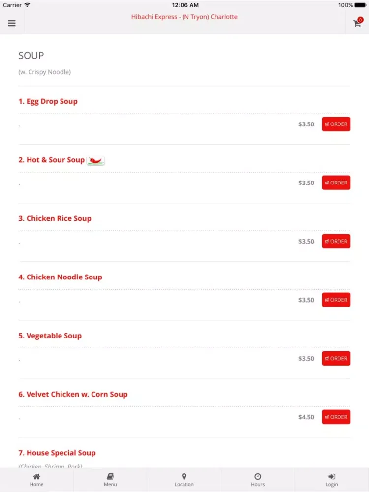 Hibachi Express Charlotte iPad 应用截图