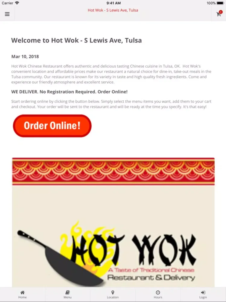 Hot Wok Tulsa iPad  Screenshots