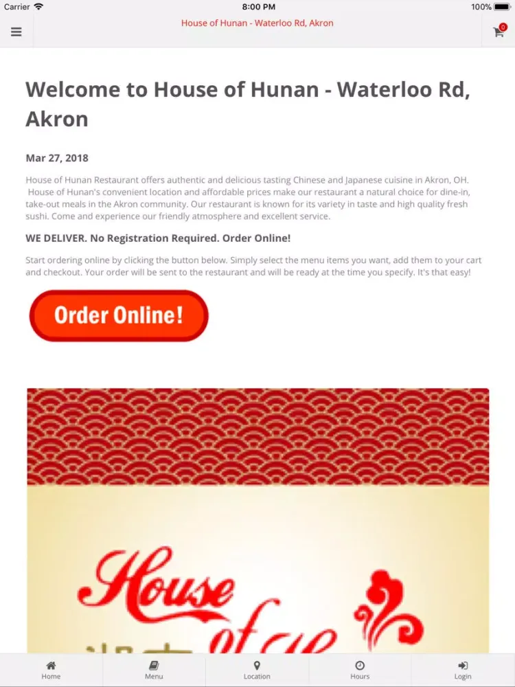 House of Hunan Akron iPad  Ekran Görüntüleri