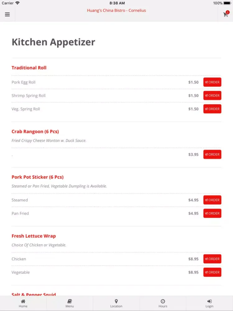 Скриншоты Huang's China Bistro Cornelius iPad 