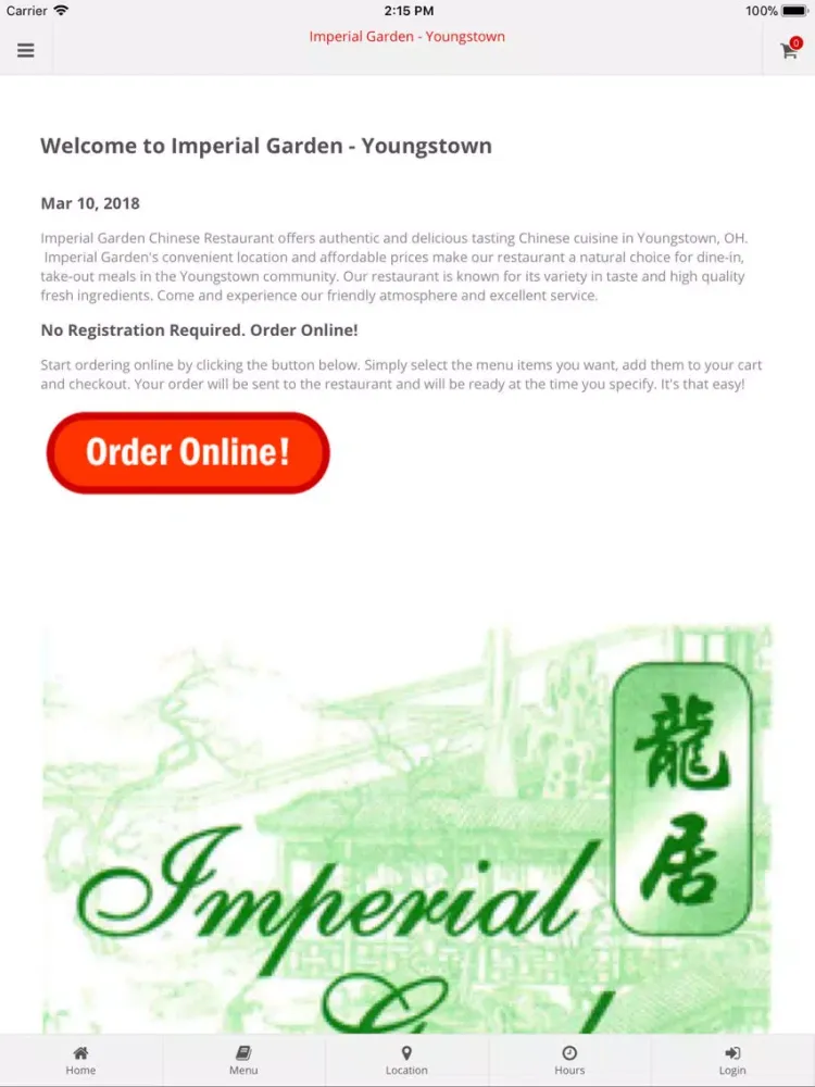 Capturas de tela do Imperial Garden Youngstown iPad 