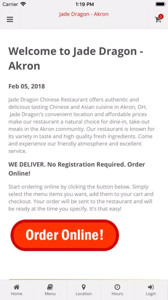 Jade Dragon Akron 스크린샷