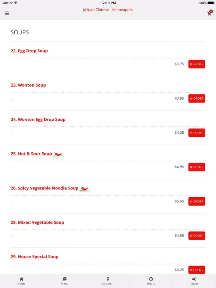 Ju Yuan Chinese Restaurant - Minneapolis Online Ordering iPad  스크린샷