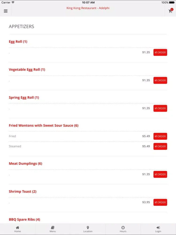Captures d'écran de King Kong Restaurant - Adelphi Online Ordering iPad 