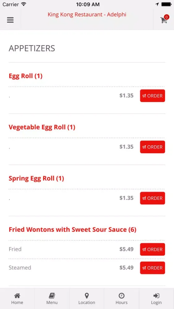 Captures d'écran de King Kong Restaurant - Adelphi Online Ordering